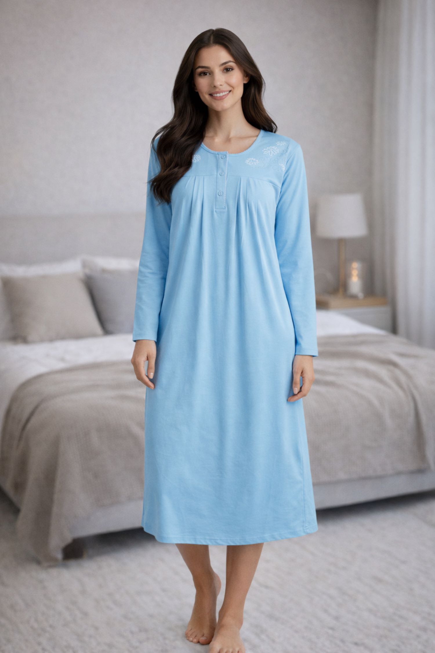 Camisa Bordada Gamuza Polycotton - Imagen 2