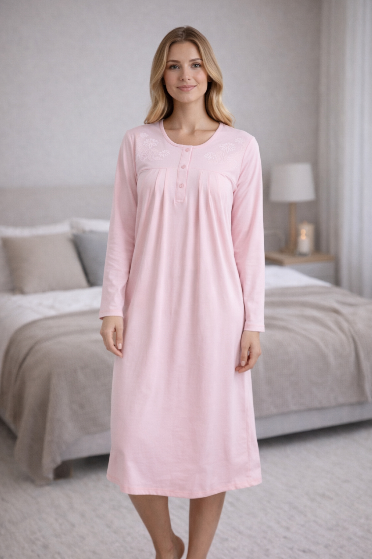 Camisa Bordada Gamuza Polycotton