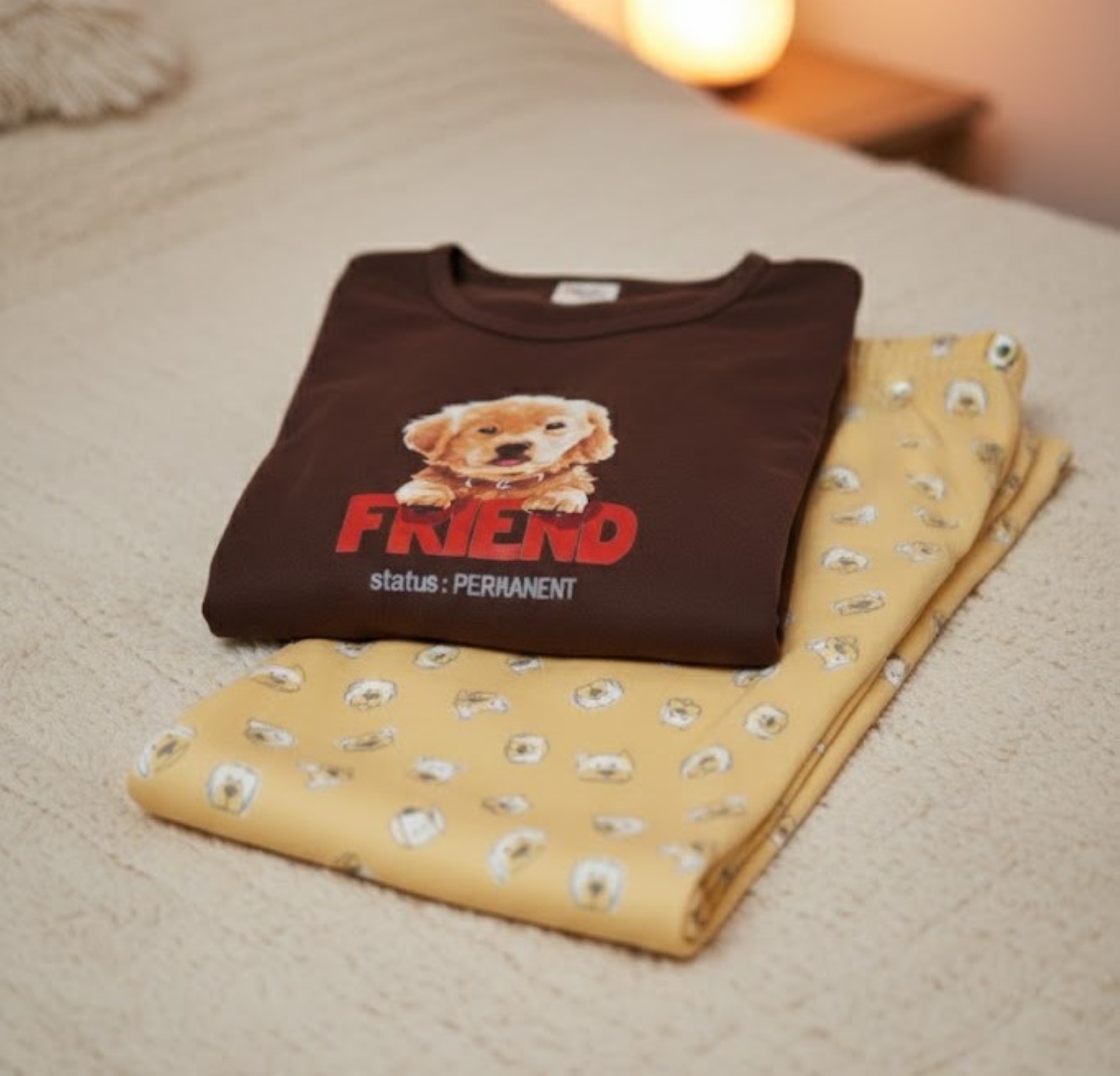 Pijama Perro Friend Estampado Gamuza Polycotton - Imagen 5